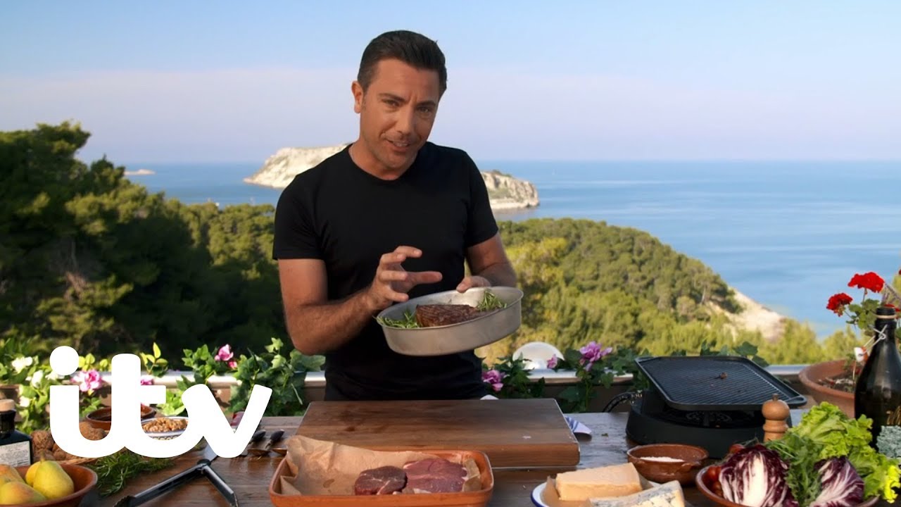 itv player sign in Gino's Italian Coastal Escape | Steak Tagliata With Pear, Walnut and Gorgonzola Salad | ITV