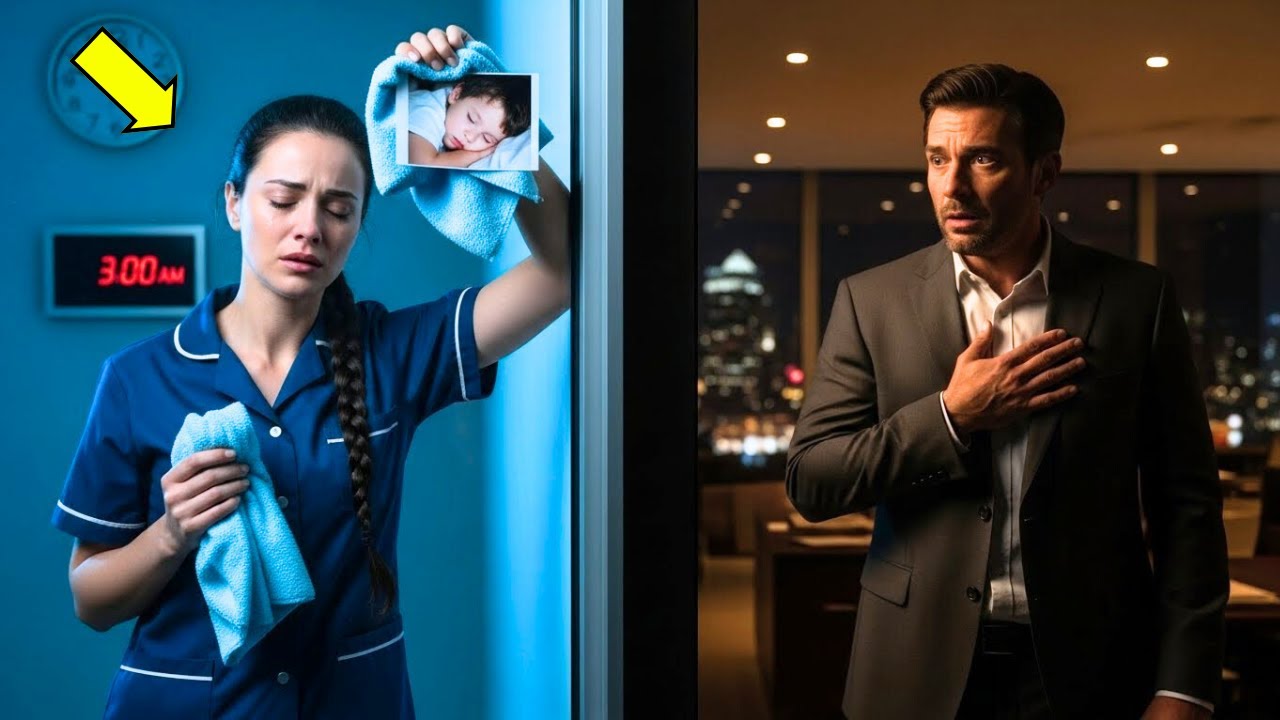 SAMOTNA MATKA PRACUJE W NOCY, GDY SYN ŚPI… MILIONER ODKRYWA JEJ BOHATERSKIE POŚWIĘCENIE