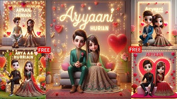 How To Create Couples Weeding Name Images | Valentine Day Bing image creator tutorial FREE