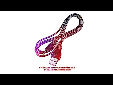 Video de Cable de Alimentacion USB 2.0 a 2.5 mm DC 0.8 M Negro
