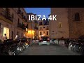 Ibiza Spain 4K - Driving Downtown - Night Drive