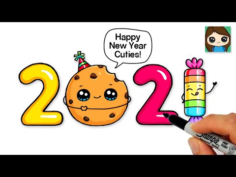 How to Draw Happy New Year 2021 ???? - YouTube