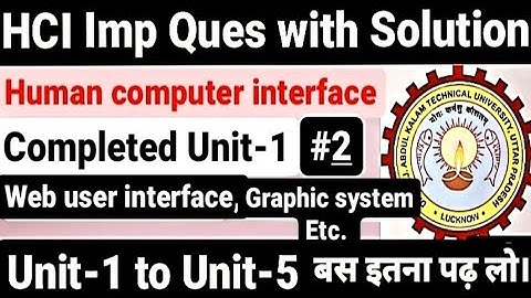 Human computer interface|hci| Unit-1|Aktu|hci important question|solution|Unit-1,2,3,4,5|Semester