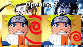 Naruto - Opening 2 Comparison - Versions 1-2 (HD - 60 fps)