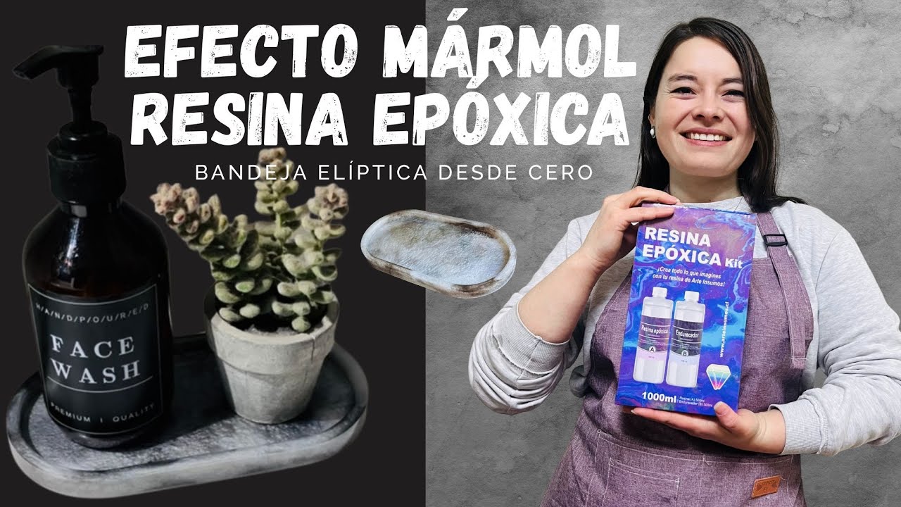 🪄 Efecto Mármol con Resina Epóxica | Bandeja Elíptica Paso a Paso ✨ Tutorial desde Cero