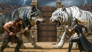 Mive White Tiger Vs Giant Wolf Epic Showdown For The Throne Of The Wild