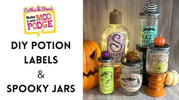 DIY Halloween Potion Labels and Jars with Mod Podge
