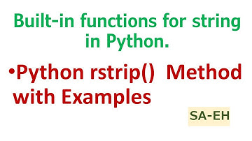 Python rstrip() | String rstrip() | Built-in functions for string in Python | CBSE | rstrip()