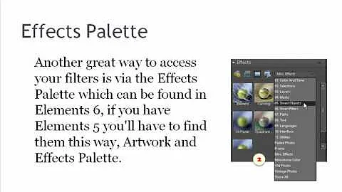 Adobe Elements Tutorials - The Filter Menu Gallery