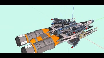 Google Sketchup Spaceship modeling - TFS - Prototype Prothean Heavy Fighter