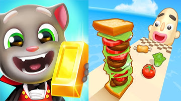 Talking Tom Gold Run VS Sandwich Runner - All Levels Gameplay Android,ios (Part 1)