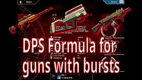 DPS Formula for guns with bursts [SAS: Zombie Assault 4] Version 2.0.1