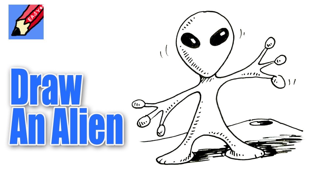 How to Draw an Alien Spaceship (Very Easy) 