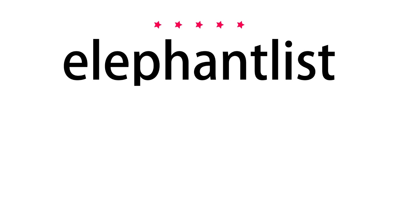 How to pronounce elephantlist - Vocab Today - YouTube