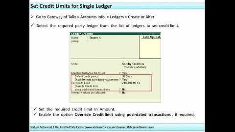 How to Set Credit Limit in Tally.ERP 9.