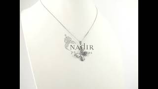 Filigree Butterfly Pendant with short Necklace in 925 Sterling Silver