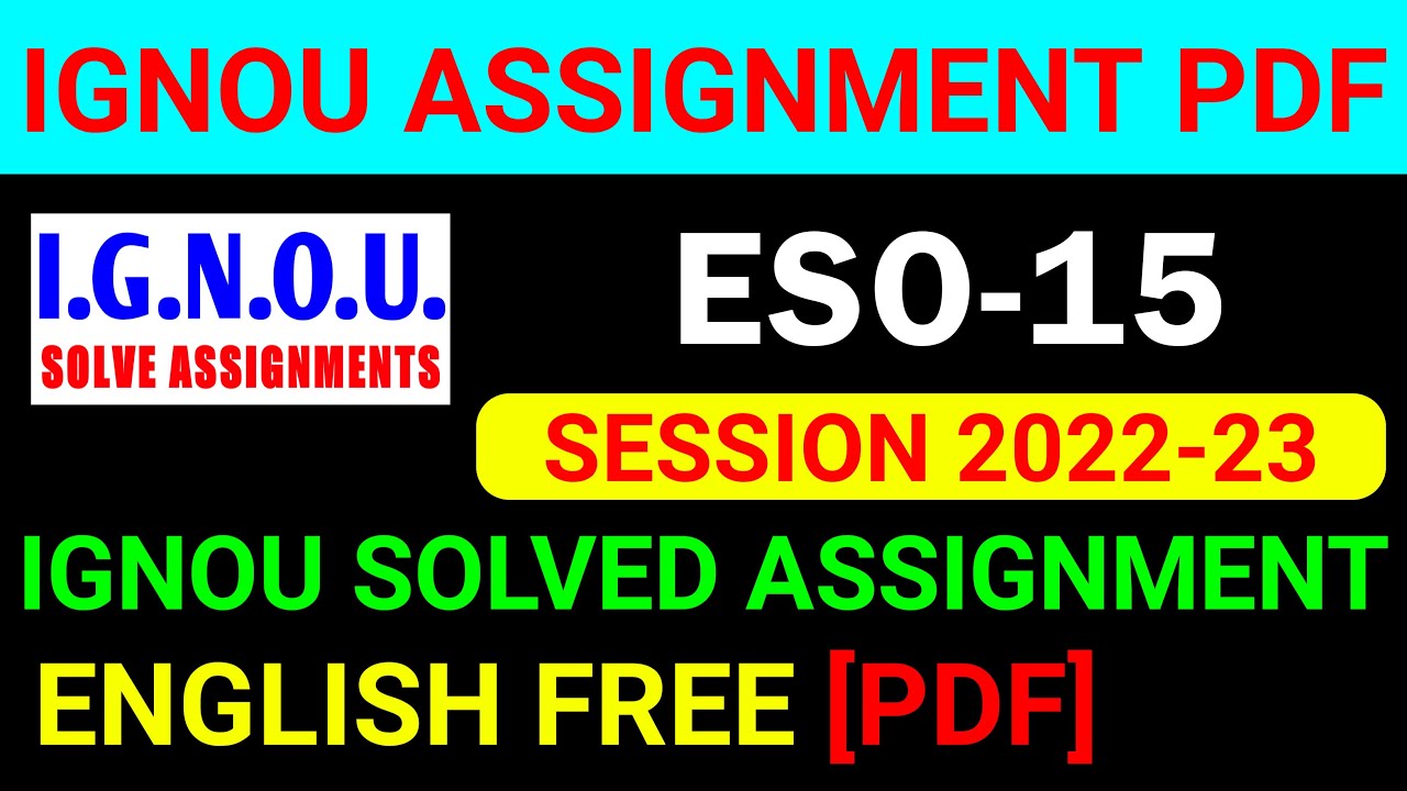 eso 15 solved assignment 2022 23