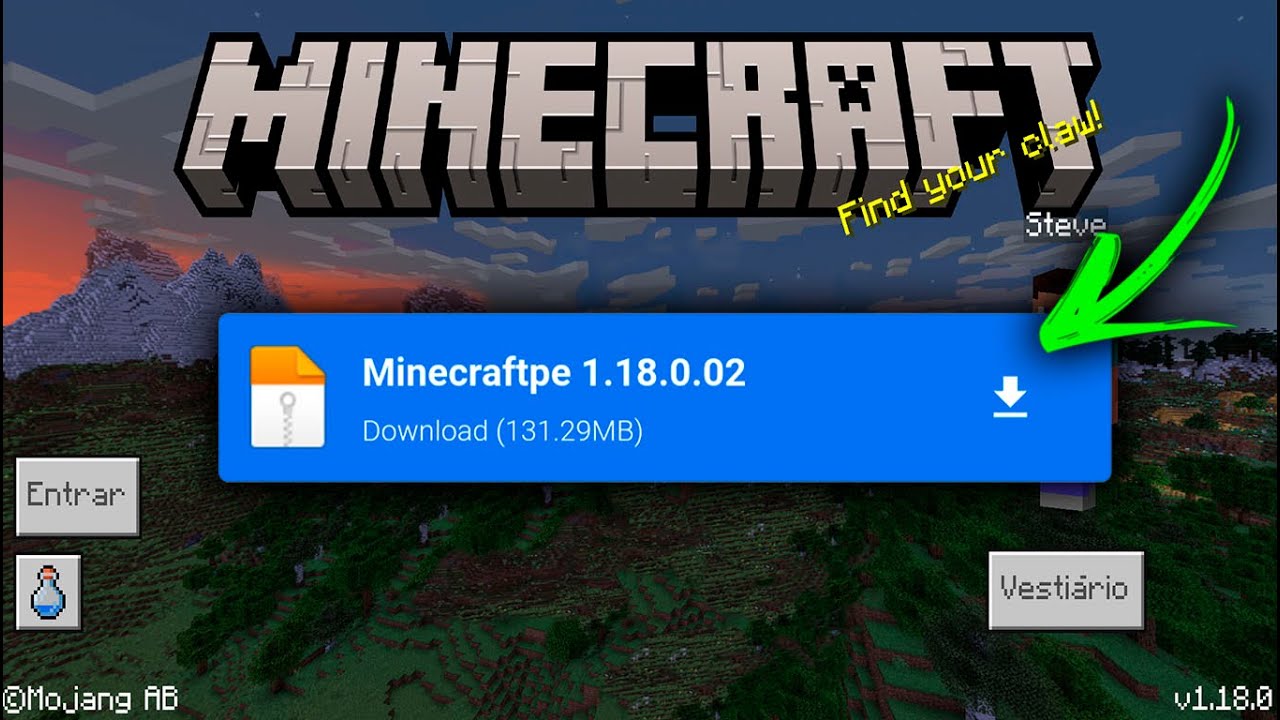 Minecraft PE Gratis Apk Download V 1.18.0.02 Atualizado 2021 