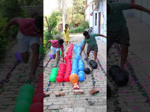 300 Balloon Popping Challenge Race #game #shorts