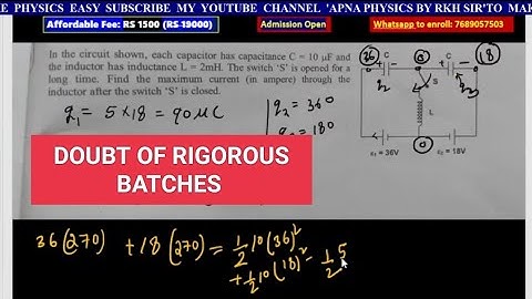 SHM + ROTATION + EMI + ROTATION + CALORIMETRY + CURRENT DOUBTS OF RIGOROUS BATCH STUDENTS by RKH SIR