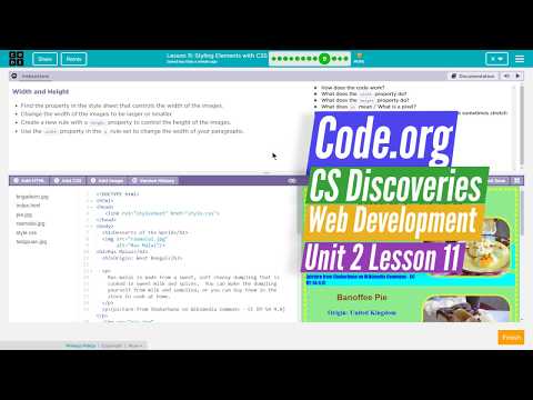 Styling Elements with CSS - Lesson 11.9 - Web Development Code.org CS Discoveries