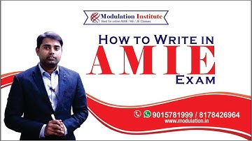AMIE Exam - How to write in #AMIE Paper | Tips by Prem Sir #Modulationinstitute