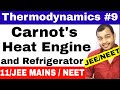 Thermodynamics 09 || Carnot's Heat Engine : Working , Graph and Refrigerator JEE MAINS /NEET