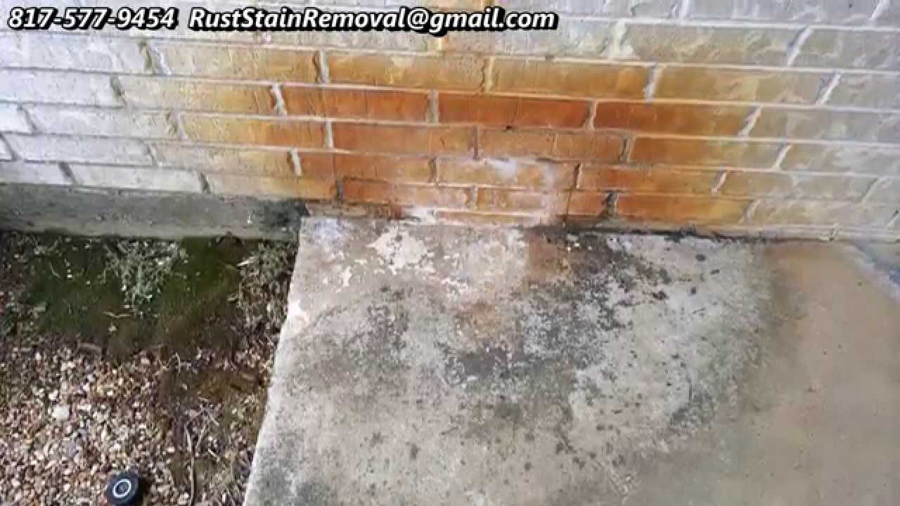 Cleaning Removing Rust Stains From Bricks And Concrete Dallas Fort