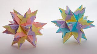 Кусудама оригами | Кусудама шар Звезда | Модульное оригами | Origami kusudama Star