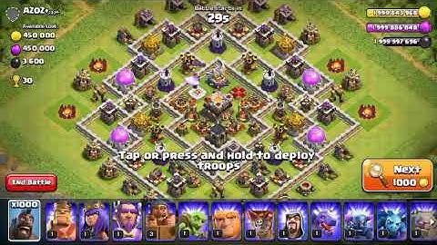 1000 hogriders vs max Th11!Private server clash of clan! 2018