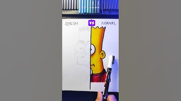 Drawing Bart Simpson ✨👀 Normal Vs Realism (REALISM)#art #drawing #simpsons