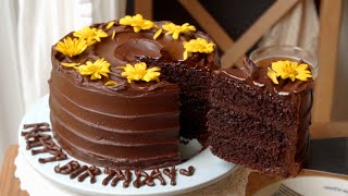 가나슈 케이크 만들기 간단한 초코케이크 만들기 Ultimate Chocolate Cake Recipe 꾸덕한 초코케이크만들기 노버터 촉촉한 초코케이크 레시피