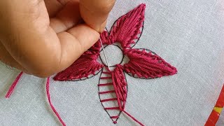 Hand Embroidery Flower Design Tutorial,Amazing Flower Hand Embroidery Tip and Tricks, New Technique