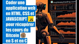 Coder une application en HTML, CSS et JAVASCRIPT pour récupérer les cours du bitcoin avec Fetch()
