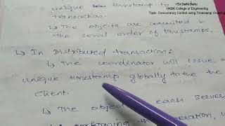 Concurrency Control Using Time Stamp Ordering     18 May 2020