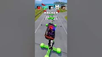 NOOB vs PRO vs HACKER vs HEROBRINE Car Jump Challenge! #15 🥶 🚗 #shorts #beamngdrive