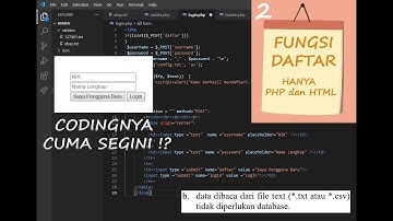 2. Fungsi Daftar Pengguna Baru | UKK RPL 2022 PAKET 1 | Aplikasi Catatan Perjalanan (Peduli Diri)