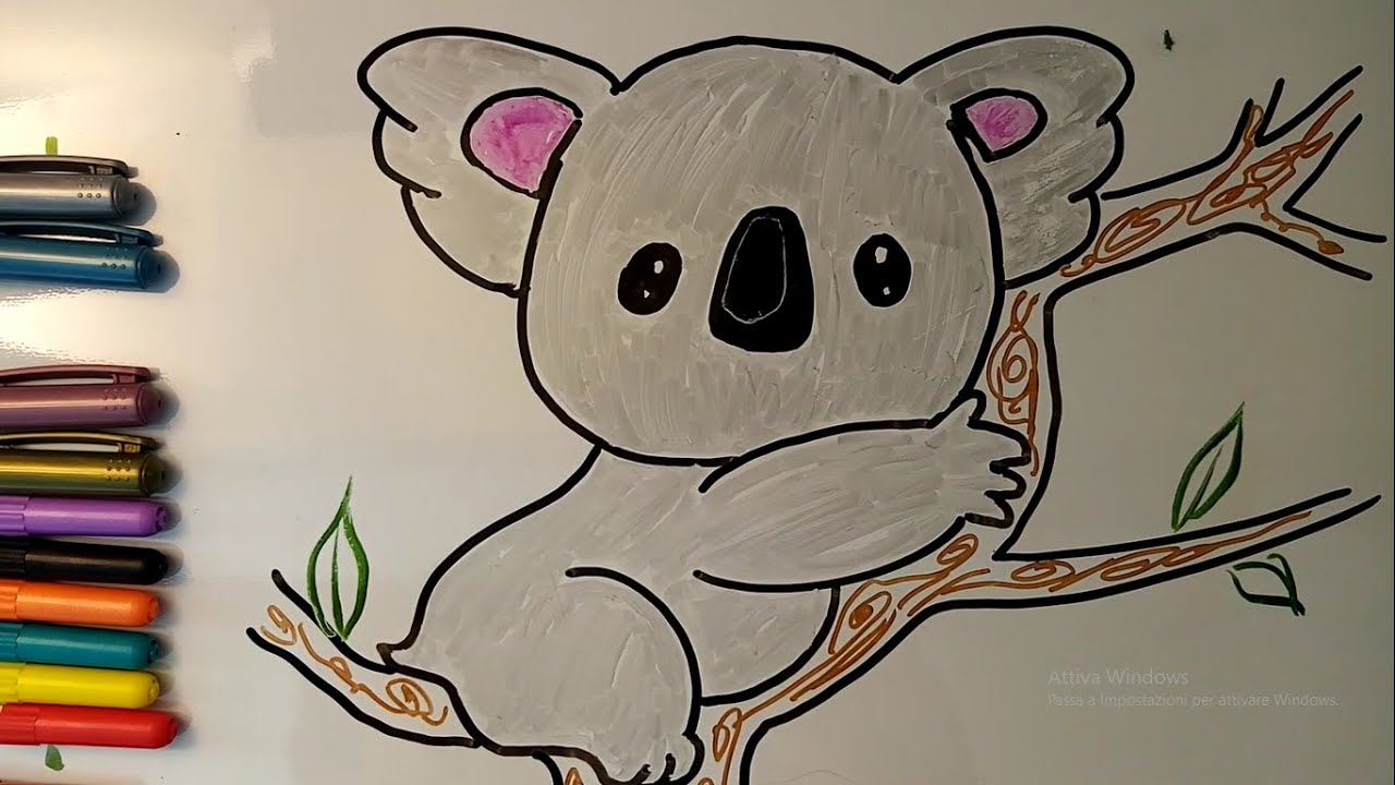 Come Disegnare Un Koala Per Bambini Youtube