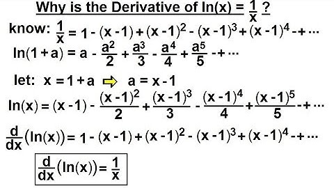 Calculus 1: Ch 5.1 Derivative of e^x and lnx (8 of 24) Why is the Derivative of ln(x)=1/x?
