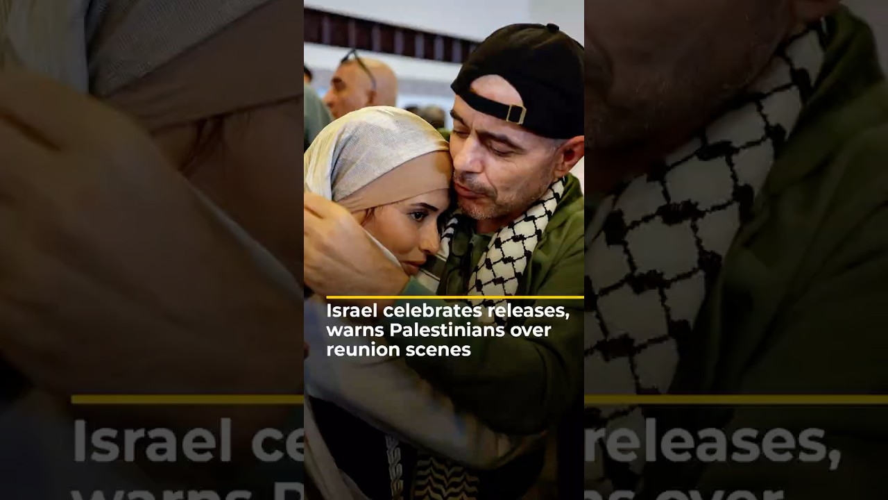 Israel celebrates releases, warns Palestinians over reunion scenes | AJ #shorts