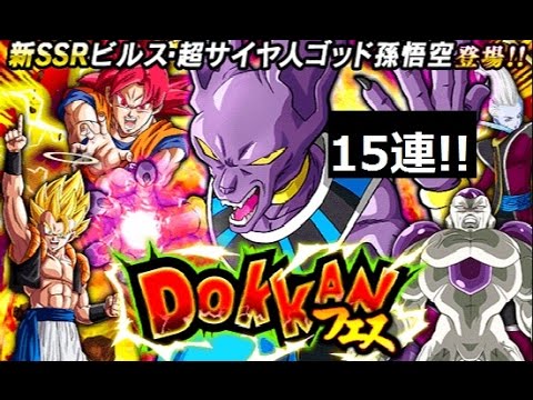 ドッカンバトル ドッカンフェス ガチャ15回引いた結果は 新dokkanフェス限定キャラはビルス ドラゴンボールz Youtube