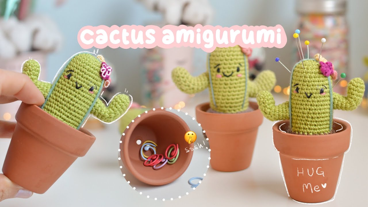 Patrn paso a paso para tejer un Cactus amigurumi adorable |patrn  amigurumi fcil