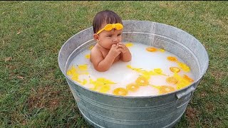 MILK BATH PHOTO SHOOT FOR BABY DIY 2020\/ JASLYNN