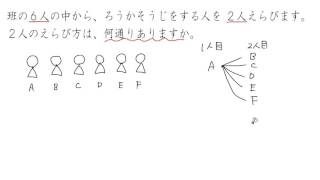 2. 場合の数:組み合わせをえらぶ②(サムネイル画像)