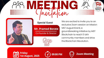 MST Blockchain August Kranti episode 1 present by Mr. Pramod Borate ji Co-founder
