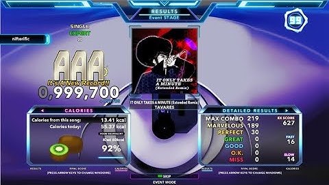 IT ONLY TAKES A MINUTE (Extended Remix) (ESP-8) PFC 30p (StepMania, Judge 6)