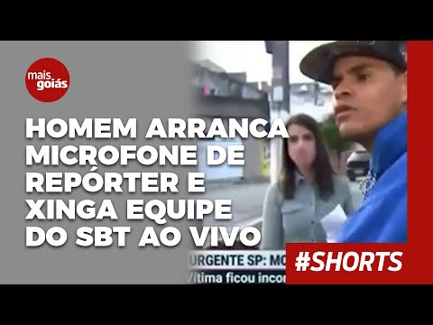 Homem arranca microfone de repórter e xinga equipe do SBT ao vivo