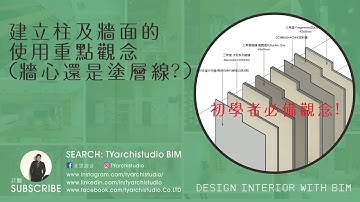 Revit觀念解惑 I 建立柱及牆面的使用重點觀念,該使用牆心還是塗層線建牆 (初學者必備觀念)  I 含字幕(每一步都很重要, 一定要看到最後!)  | TYarchistudioBIM