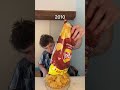 Eating Chips then vs now.