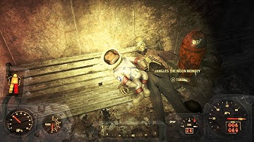 Fallout 4 - Monsignor Plaza: Skeleton Chilling with Jangles the Moon Monkey Gameplay PS4